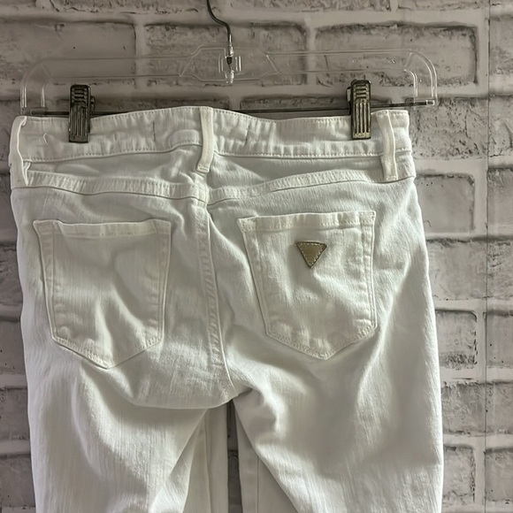 Guess white jeans mid crop size 25- women’s - Picture 7 of 9